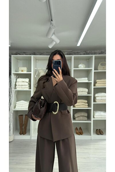 LUUNA STORE İly Thick Belted Jacket - Brown