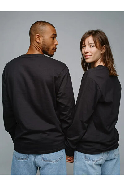 ELNOYA Black Artistic Illustration Printed Premium Cotton Sweatshirt