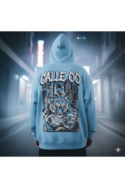 bellanova هودي Calle 00 للجنسين بطباعة نمر أبيض على الظهر و3 خيوط مطرزة بمقاس...