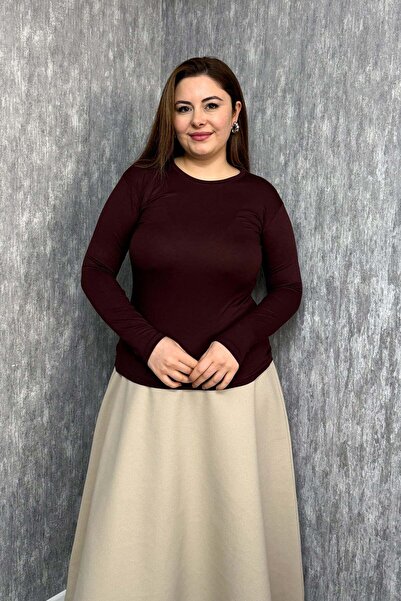 ModaPlaza Women's Plus Size Crew Neck Bodysuit 801