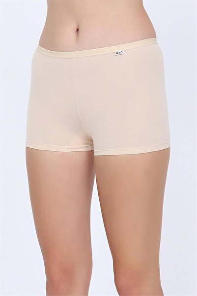OBJE Kadın Ten Likra Cotton Boxer