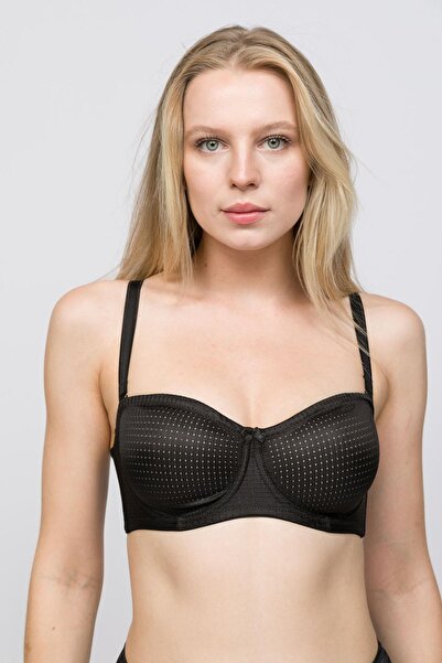OBJE Kadın Siyah Straplez Sütyen