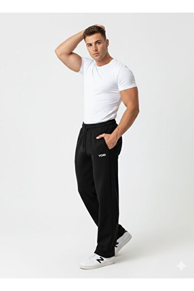 Balgüneş Tekstil Unisex Siyah 2 İplik Paça Ayarlanabilir Rahat Kesim Eşofman ...