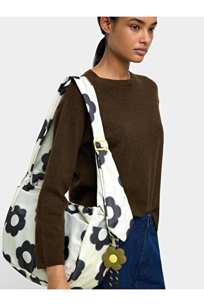 PARFOIS Çiçek Desenli Teknik Kumaş Omuz Çantası M