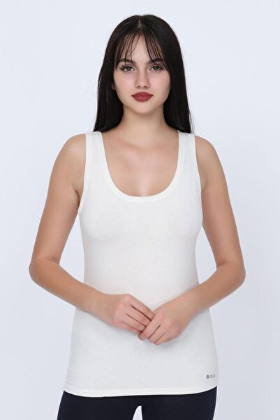 OBJE Women's Ecru Wide Strap Thermal Bodysuit