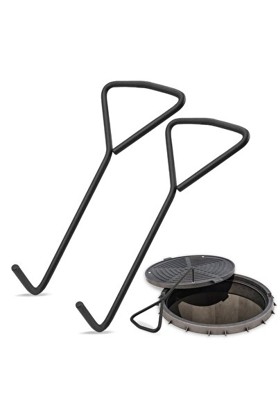 PEUTIER Carlig Ridicare Capac Canalizare, Otel Carbon, 30cm, Set 2 Bucati