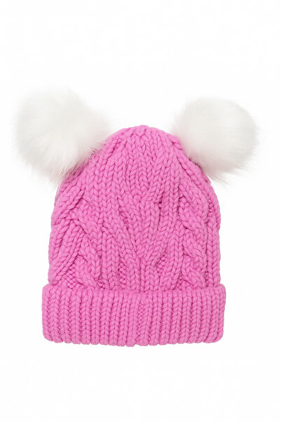 OBJE Pompom Braided Beanie