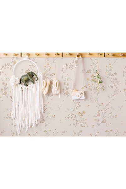 Tasarım Minimal Çiçekler ve Hayvanlar Soft Renkler Zarif Bebek & Çocuk Duvar ...