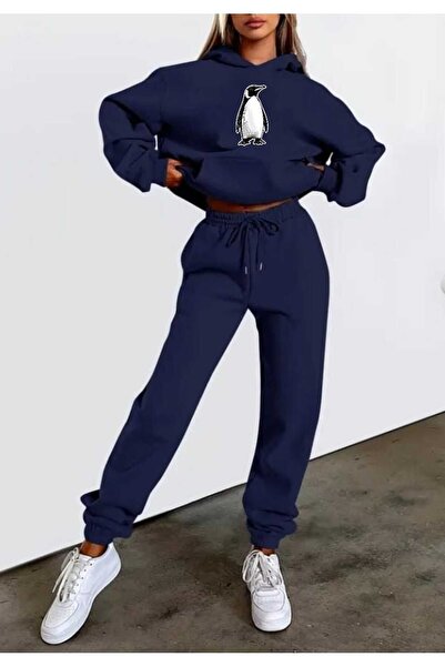 tkn your style Women's Bottom Top Set Lone Penguen Fashion Print Design Hoode...