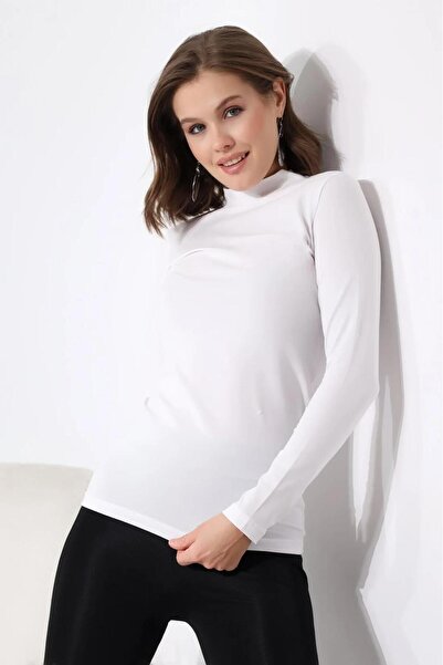 Butik Kadın Uzun Kollu Yarım Balıkçı Yaka Body %92 Pamuk %8 Elastan