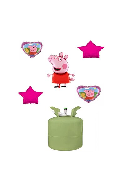 Peppa Pig Party Set, helium bottle + 5 foil balloons