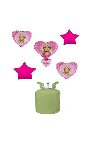 Barbie Party Set Helium Bottle + 5 Foil Balloons