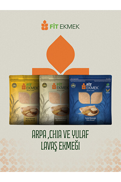 fit 3'lü Yulafli ,Chia ve Arpa Lavaş Ekmeği