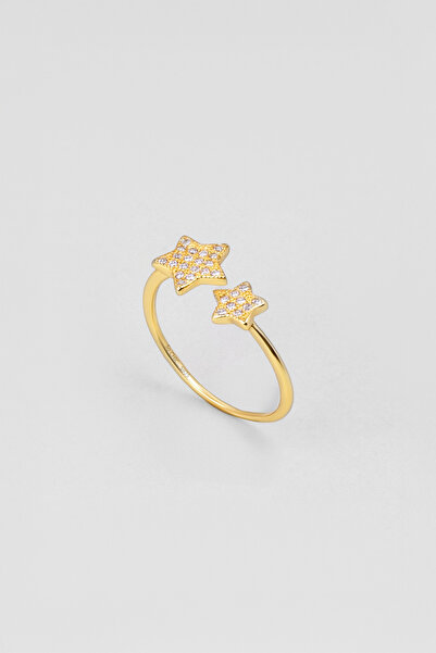 So CHIC... Akşam Yıldızı 18 Ayar Sarı Altın Kaplama Gümüş Ayarlanabilir Yüzük