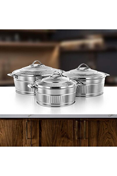 Almarjan Hot Pot Set 3 Pieces Silver