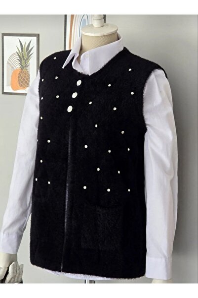 LİFERA Stone-Embellished Plush Vest