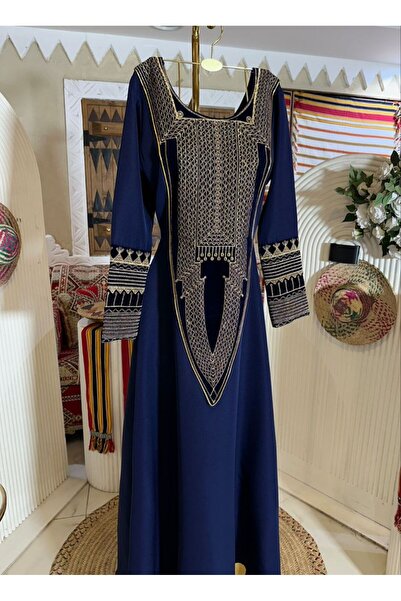 Seela Royal Najd Jalabiya (navy blue with gold embroidery)