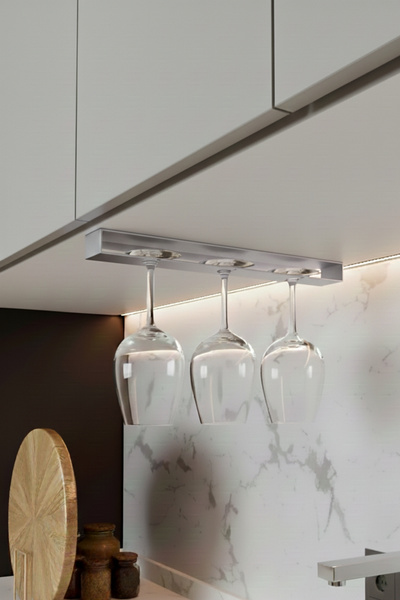 Grandmix Metal Goblet Hanger under Cabinet Wine Glass Organizer 33 cm