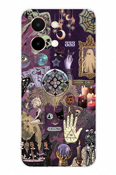 TechTree حافظة سيليكون مطبوعة بطبعة علم التنجيم من هالوين متوافقة مع هاتف Viv...