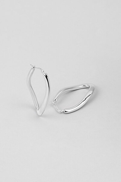 So CHIC... Eva 18 Ayar Beyaz Altın Kaplama Gümüş Küpe