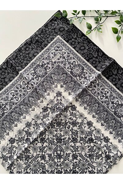 Zambak Eșarfă din bumbac cu model vintage, de dimensiuni mari
