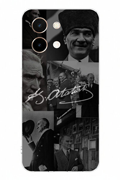 TechTree حافظة سيليكون مطبوعة بتوقيع كمال أتاتورك متوافقة مع هاتف Vivo Y28