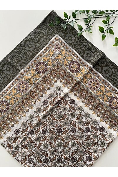 Zambak Eșarfă din bumbac cu model vintage, de dimensiuni mari