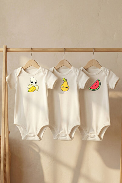 LilJoy Organic 100% Cotton Animal Figure Printed Short Sleeve Baby Bodysuit w...