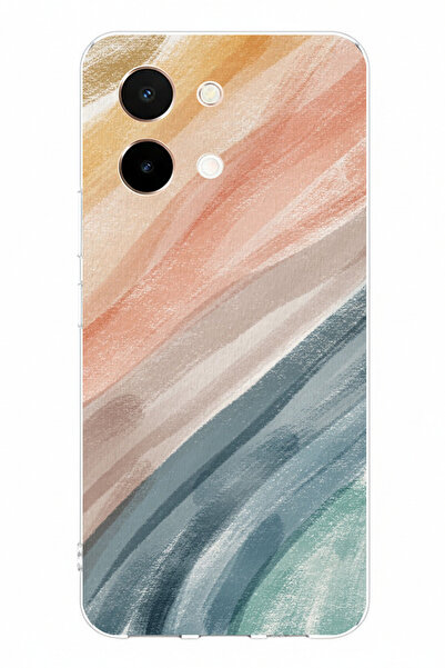 TechTree حافظة سيليكون مطبوعة بألوان عصرية متوافقة مع هاتف Vivo Y28