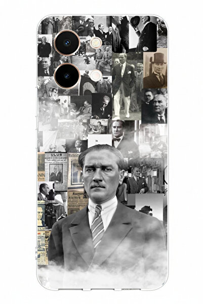 TechTree حافظة سيليكون مطبوعة بتصميم مصطفى كمال أتاتورك متوافقة مع هاتف Vivo Y28