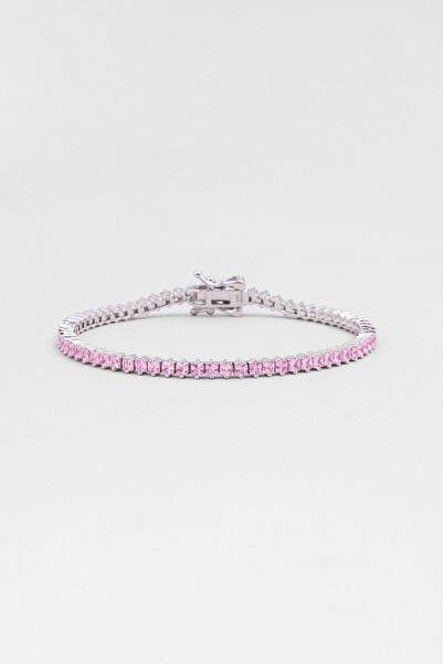 So CHIC... Begonya Işıltısı 18 Ayar Beyaz Altın Kaplama Gümüş Su Yolu Bileklik