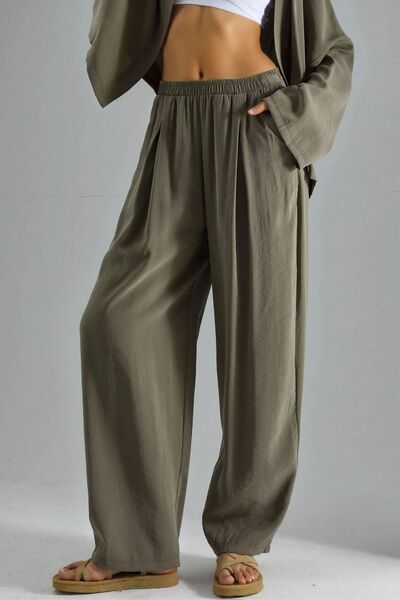 Hiccup BUSEM Παντελόνι με φαρδιά μπατζάκια και πιέτες