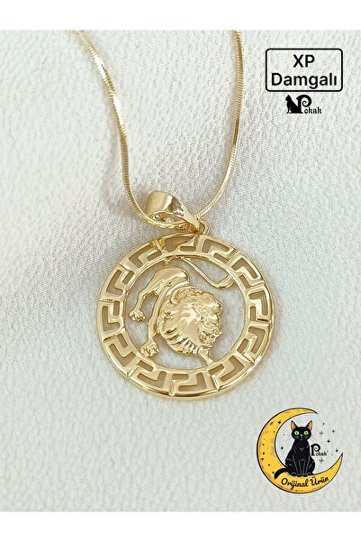 XUPING JEWELRY POKAK Burçlar Serisi 14K Altın Kaplama Aslan Burcu Burç Kolye ...