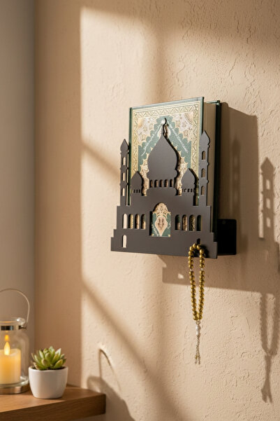 Grandmix Cami Silüetli Metal Kitaplık Kur'an-ı Kerim Standı ve Tespih Askısı