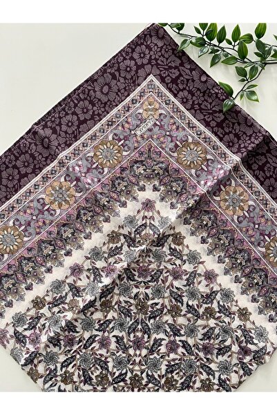 Zambak Vintage Pattern Large Size Cotton Scarf