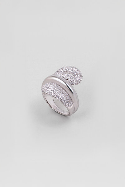 So CHIC... Juliet 18 Ayar Beyaz Altın Kaplama Gümüş Tasarım Yüzük