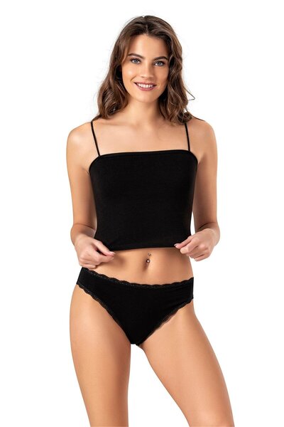OBJE Women's Black Rope Strap Crop
