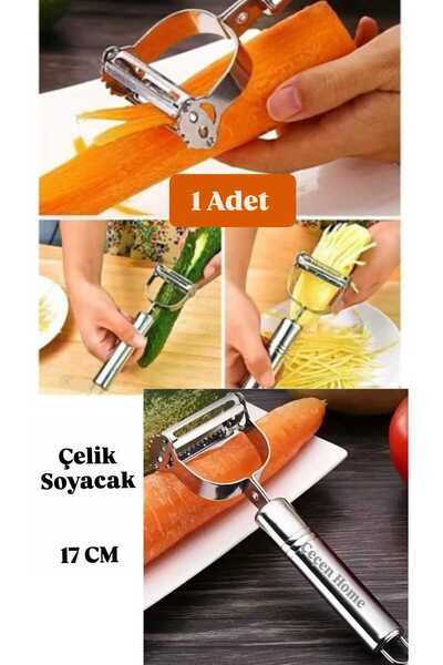 ÇEÇEN HOME (1 Piece) Steel Fruit Peeler, Metal Handle Peeler, Salad-Carrot Pe...
