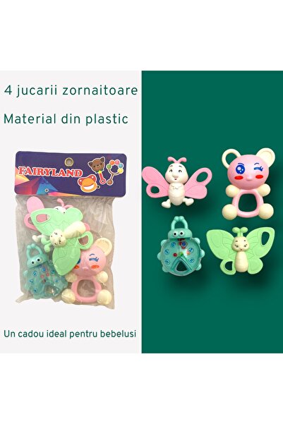 OEM Set of 4 baby rattle toys, multi-colored