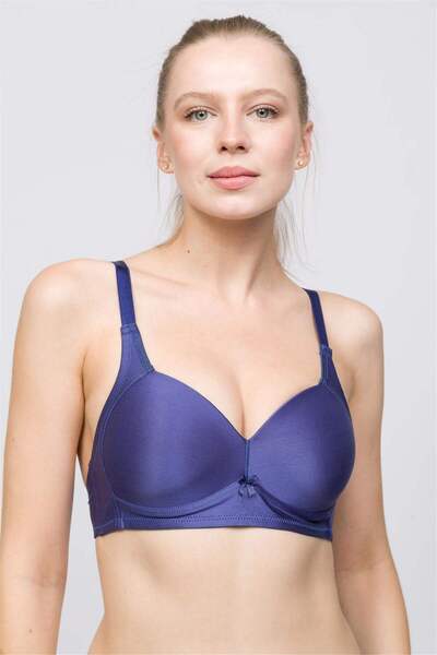 OBJE Women's Navy Blue Gathering Bra