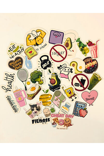Studio D arte DIY KIT Sağlıklı Yaşam & Diyet Motivasyon Sticker Set Bullet Jo...