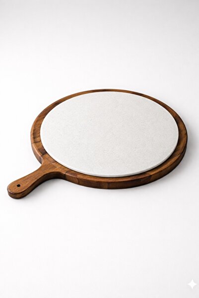 SIRÉ Studio Yuvarlak Mermer Pizza Sunumluğu 35 cm - SIRÉ Soft Stone Collection