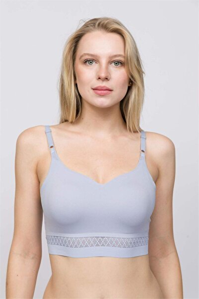 OBJE Women's Blue Laser Cut Bralet