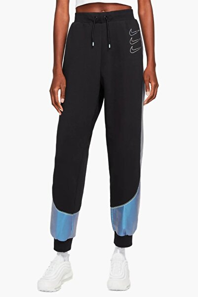 Nike Sportswear Fleece Graphic Womens Joggers Women's Sweatpants Black Metall...