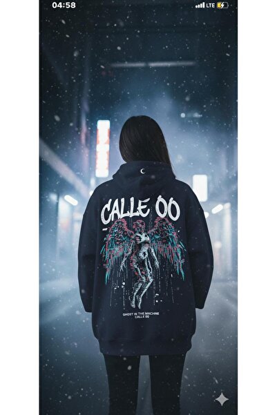 bellanova Cyberpunk Style Wing Detailed Men's & Women's 3-Yarn Thick Fabric O...