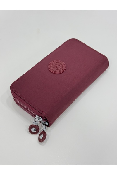 Sanmorris 3068 Women's Crinkle Model 2-Compartment Metal Zipper Wallet with C...