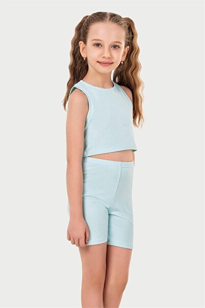 OBJE Girl's Aqua Green Halter Neck Tank Top