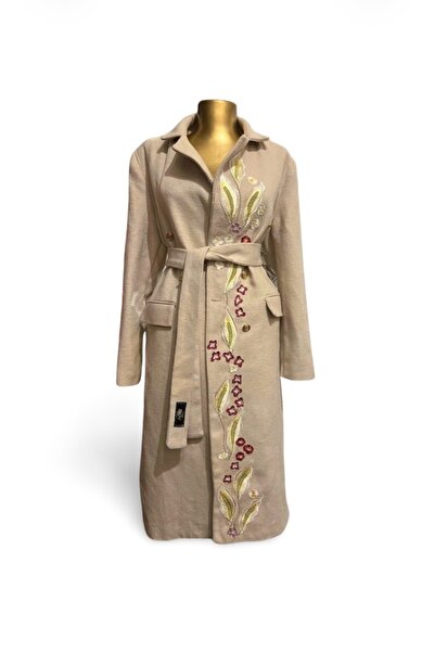 MDY-marketplace Beige coat with floral pattern MDY
