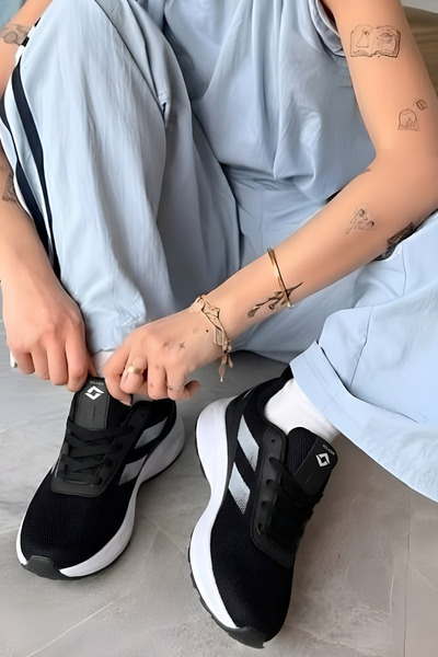 SOLAZER Kadın Ortopedik Elite Comfort Siyah Sneaker Spor Ayakkabı