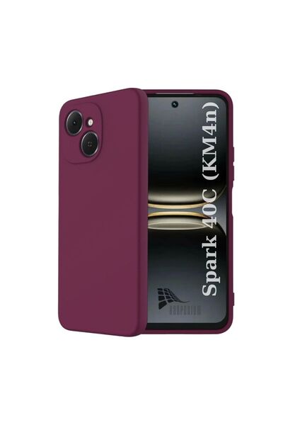 HANPORIUM غطاء سيليكون متوافق مع هاتف تكنو سبارك 40C KM4n - غطاء مرن بلون الب...